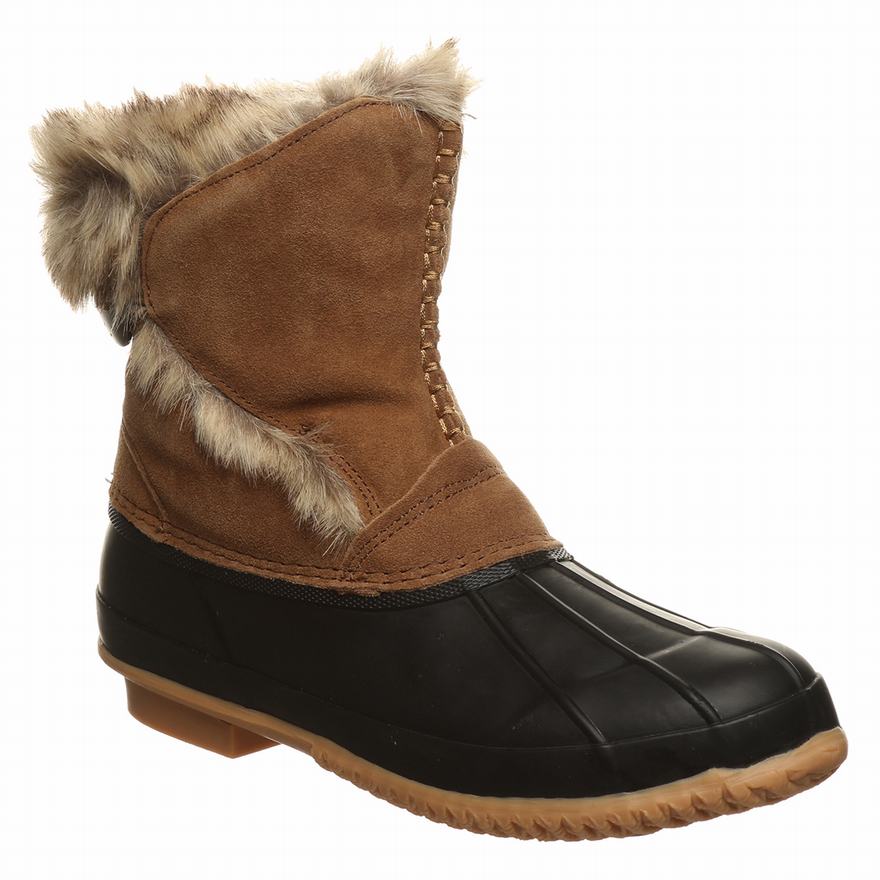 Bearpaw Deborah Ankle Boots UK - Women's Boots Brown/Black ||YOFSCD-692||